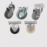 Аппаратные и медицинские колеса: платформенное крепление, под болт и с болтом, серая резина, термопластичная резина, полиуретан, твердая черная резина, нейлон.
