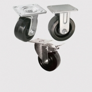 Колесные опоры термостойкие, феноловый ролик. Платформенное крепление.