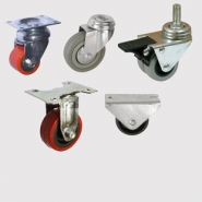 Колесные опоры мебельные поворотные, поворотные с тормозом и неповоротные. Крепление платформенное, болтовое и под болт. Диаметр роликов от 15 мм до 50 мм.