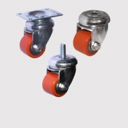 Колесные опоры болшегрузные, поворотные, малых диаметров, полиуретановый ролик.